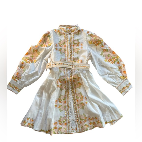 NEW Tuckernuck Beulah Leila Women’s Yellow Belted Floral Dress Small B2783 - Picture 4 of 6